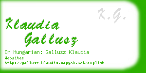 klaudia gallusz business card